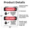Signmission High Voltage Authorized Personnel Bilingual Danger Sign, Vinyl Decal, 10in W x 14in L, 2PK OS-2PACK-DS-D-1014-VS-1340 - alternate 6